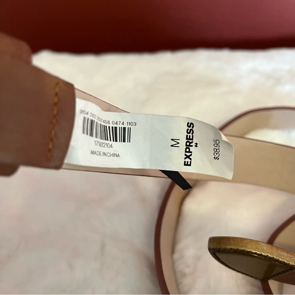 Express women’s size medium brown belt, gold hardware - Picture 3 of 5